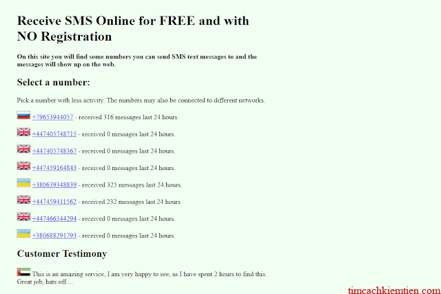 Receive SMS Online: http://receive-sms-online.com