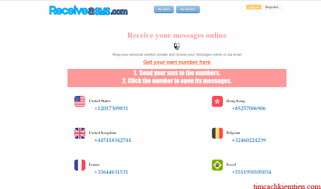 Receive a SMS Online：https://receive-a-sms.com