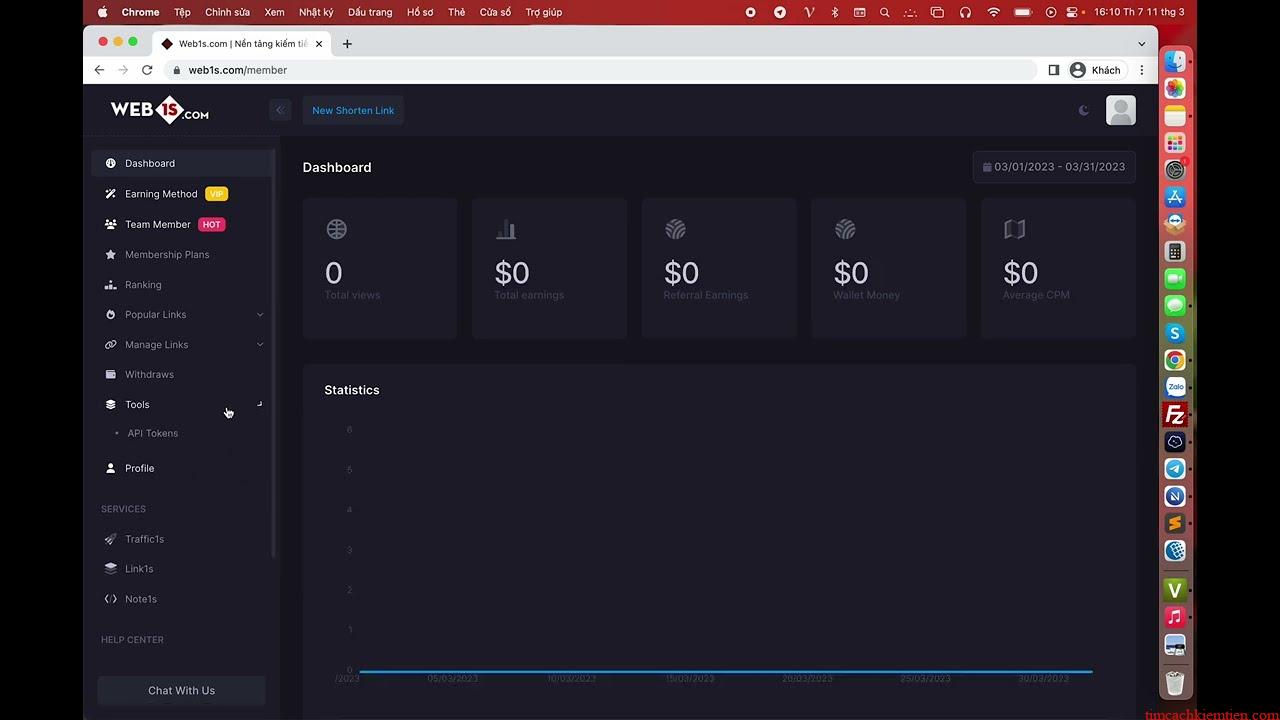 Kiếm tiền với Web1s Hướng dẫn chi tiết